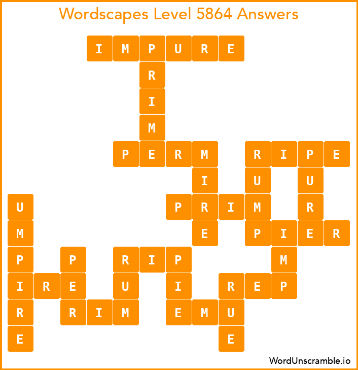 Wordscapes Level 5864 Answers