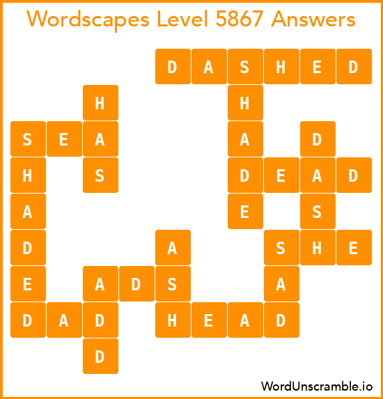 Wordscapes Level 5867 Answers