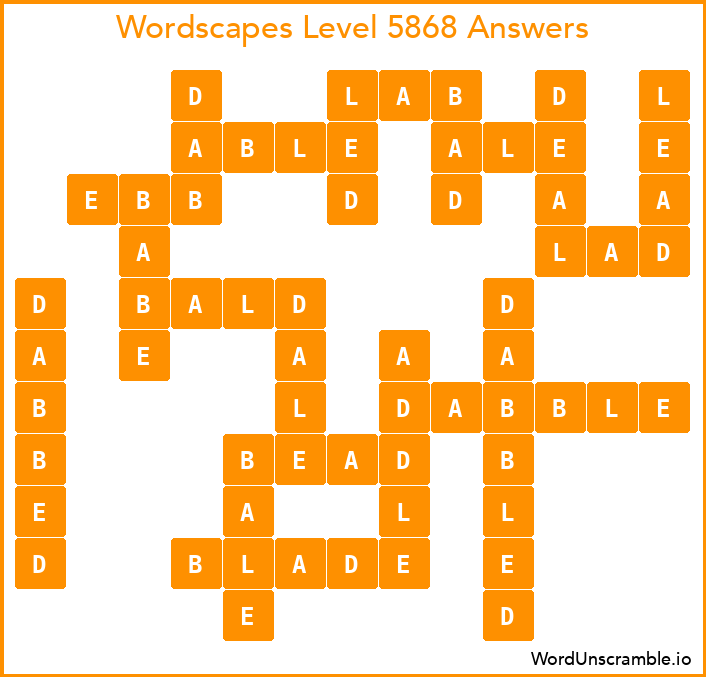 Wordscapes Level 5868 Answers