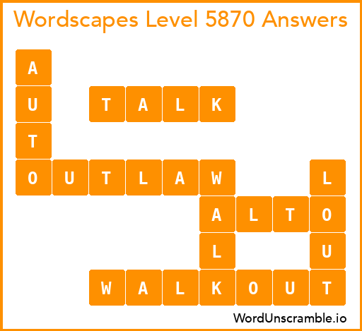 Wordscapes Level 5870 Answers