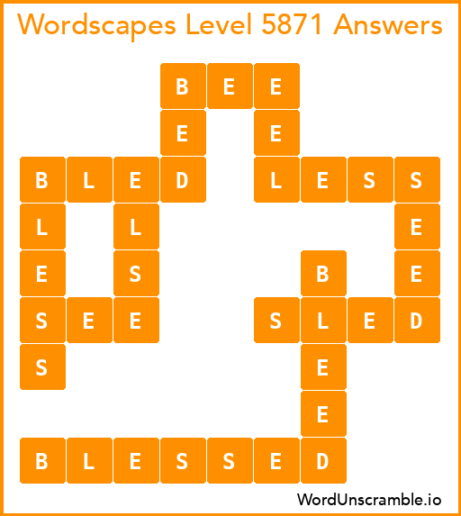 Wordscapes Level 5871 Answers