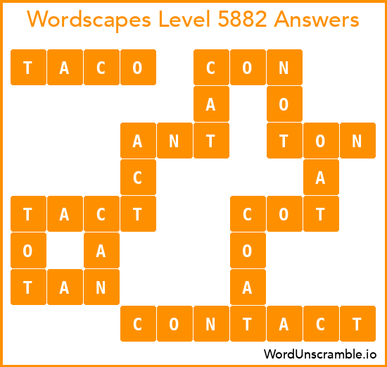 Wordscapes Level 5882 Answers