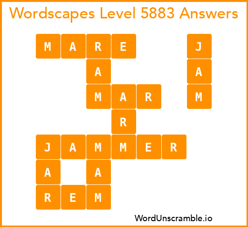 Wordscapes Level 5883 Answers