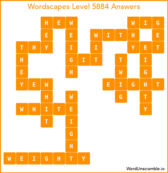 Wordscapes Level 5884 Answers