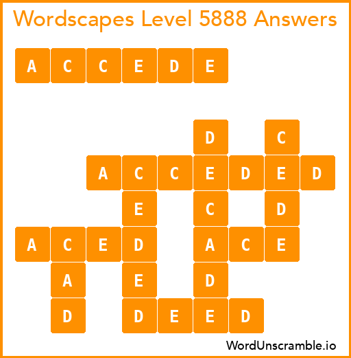 Wordscapes Level 5888 Answers