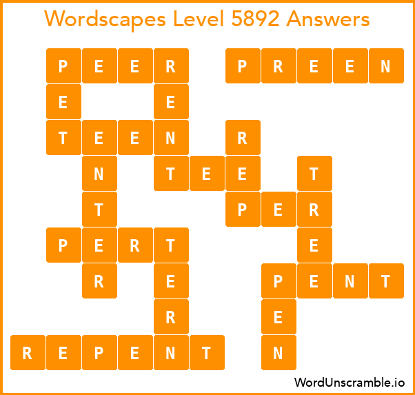 Wordscapes Level 5892 Answers