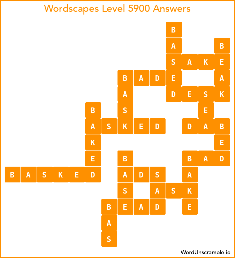 Wordscapes Level 5900 Answers