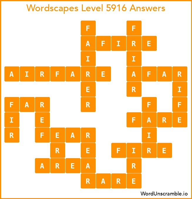 Wordscapes Level 5916 Answers