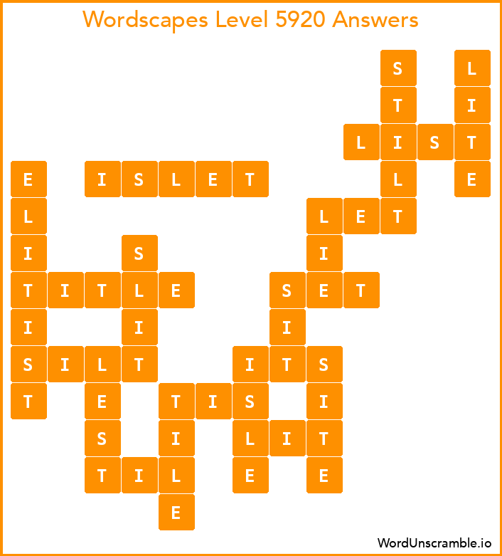 Wordscapes Level 5920 Answers