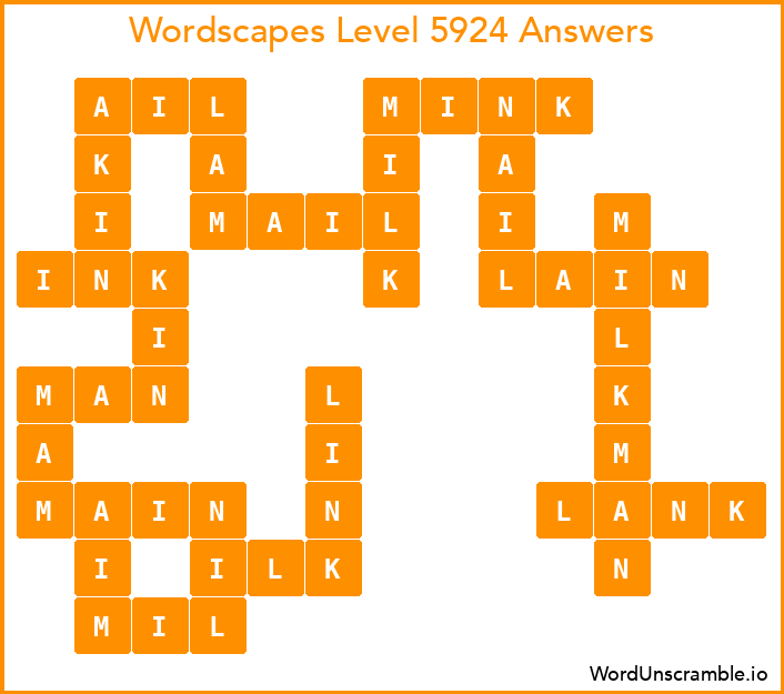 Wordscapes Level 5924 Answers