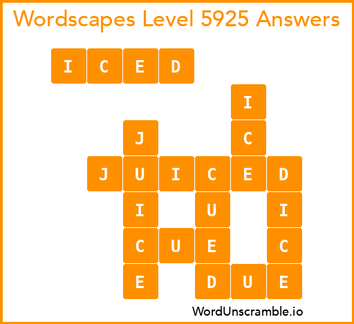 Wordscapes Level 5925 Answers