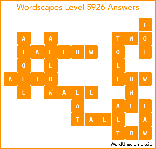 Wordscapes Level 5926 Answers