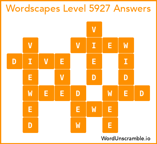 Wordscapes Level 5927 Answers