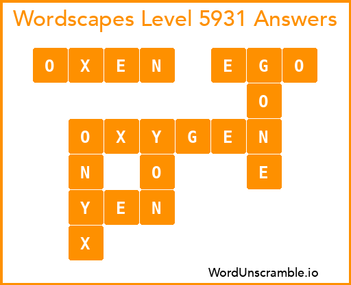 Wordscapes Level 5931 Answers