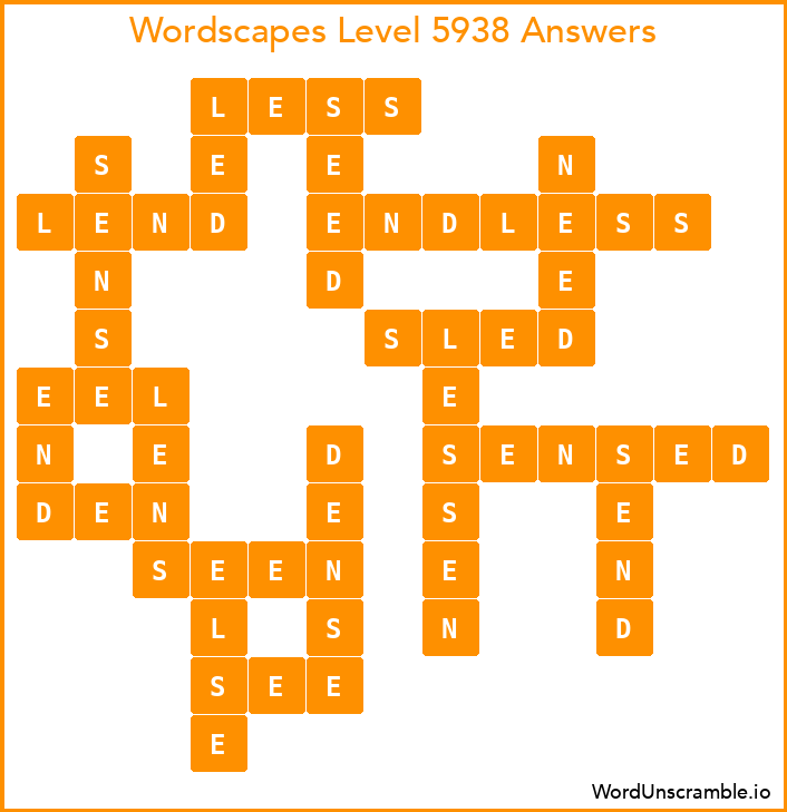 Wordscapes Level 5938 Answers