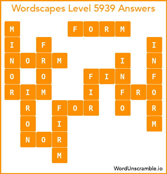 Wordscapes Level 5939 Answers