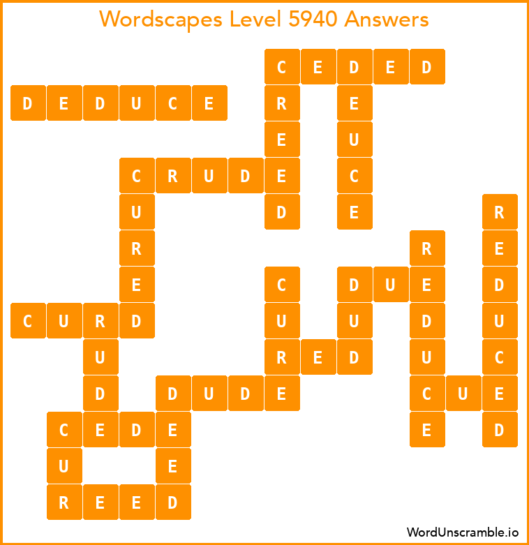 Wordscapes Level 5940 Answers