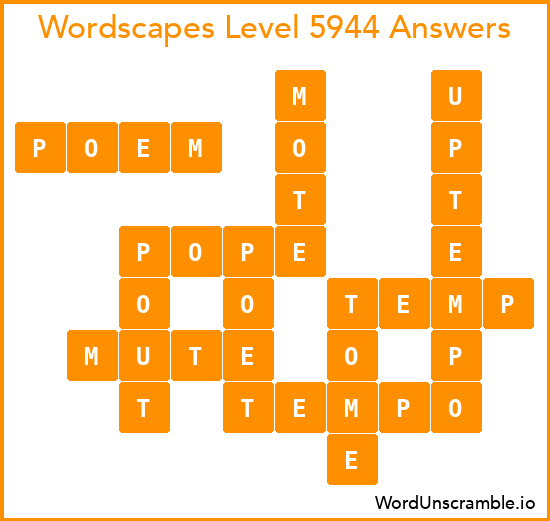 Wordscapes Level 5944 Answers