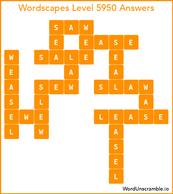 Wordscapes Level 5950 Answers