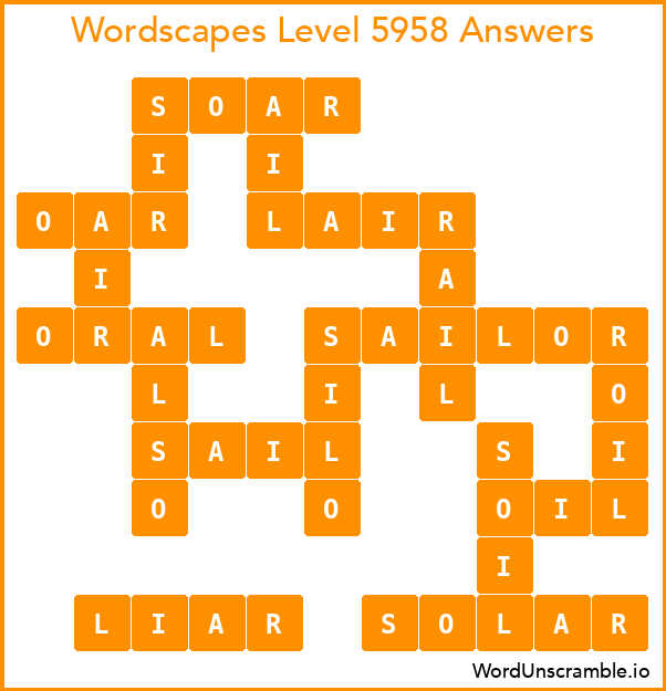Wordscapes Level 5958 Answers