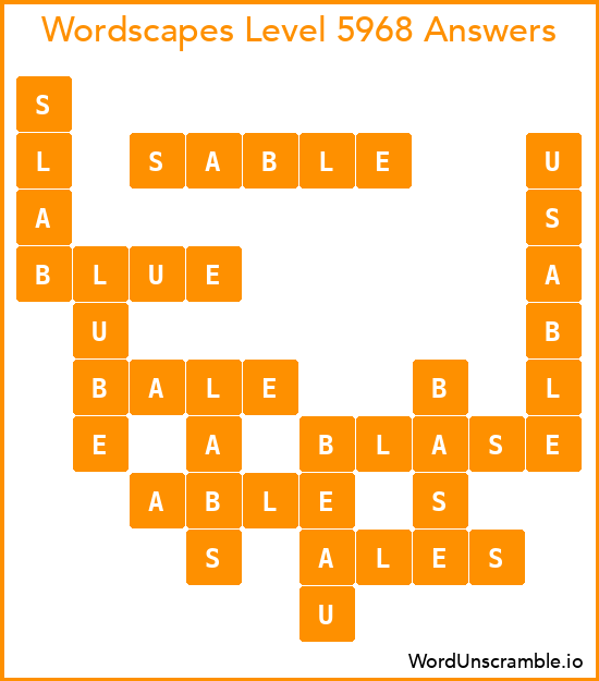 Wordscapes Level 5968 Answers