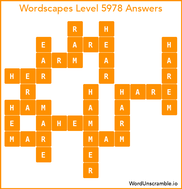 Wordscapes Level 5978 Answers