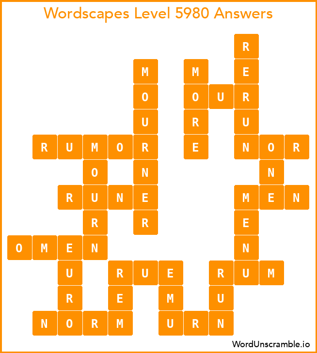 Wordscapes Level 5980 Answers
