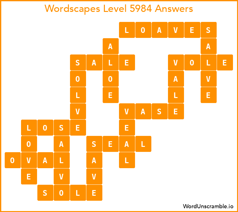 Wordscapes Level 5984 Answers