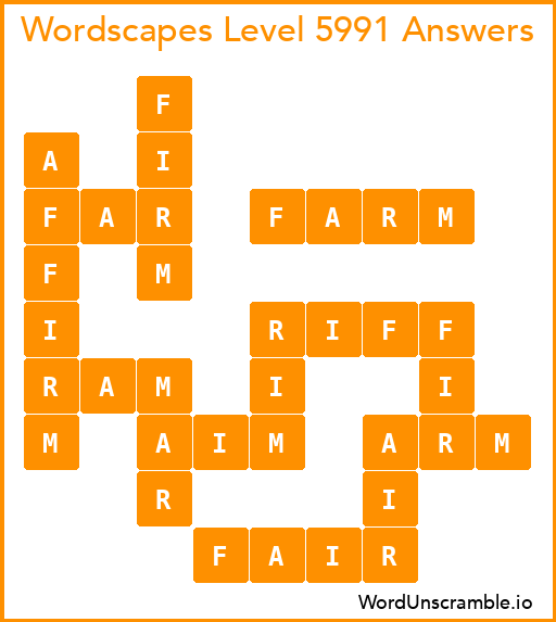 Wordscapes Level 5991 Answers