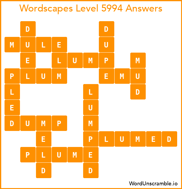 Wordscapes Level 5994 Answers