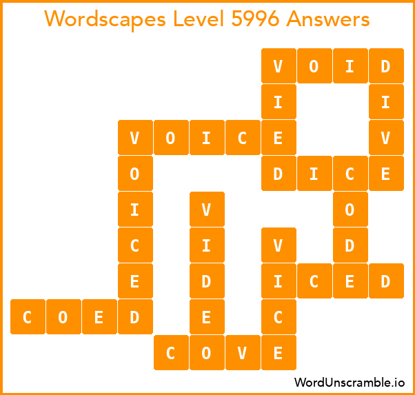 Wordscapes Level 5996 Answers
