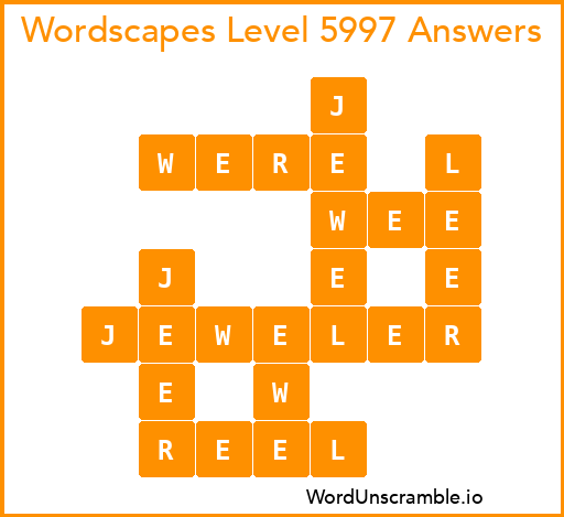 Wordscapes Level 5997 Answers